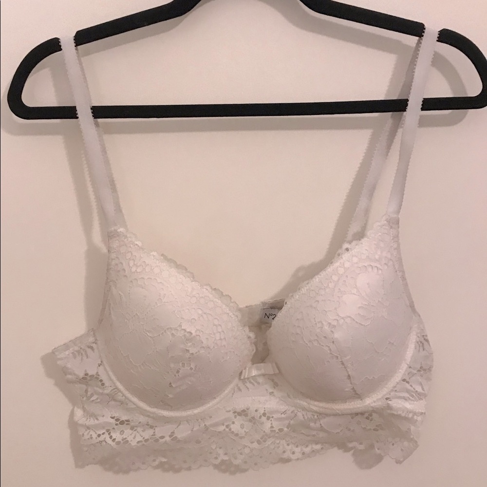 Etam (French lingerie brand) white lace push-up bra size 36C US